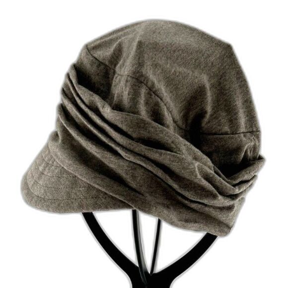 Dieter Loevenich Taupe Cotton Slouch Cap with Front Bill - Picture 2 of 9